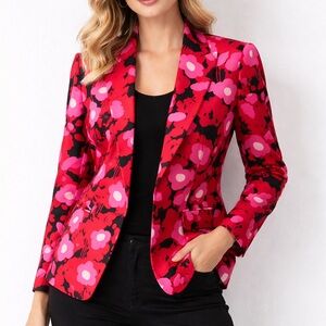 Kasper Women's Floral Red and Pink Jacket